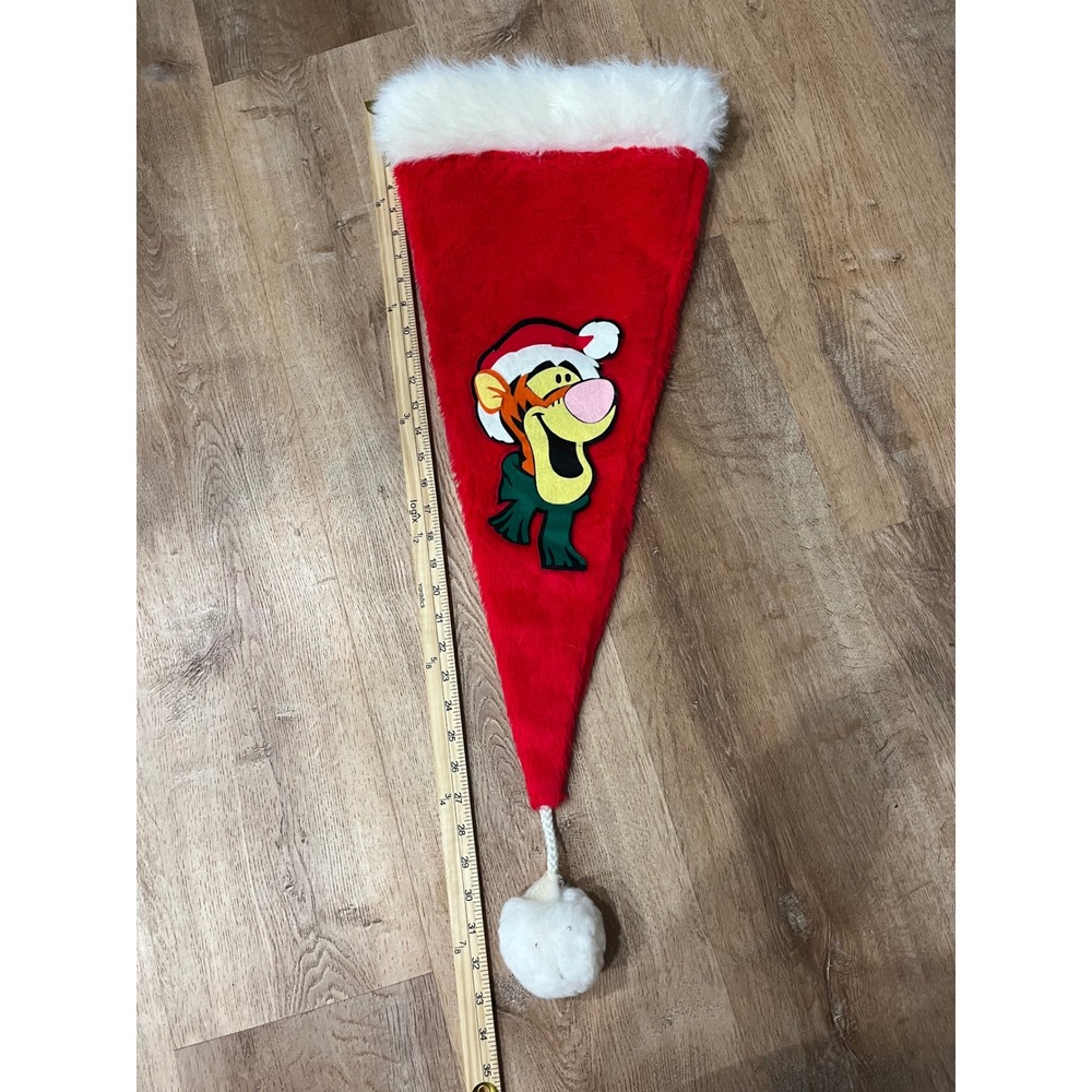 Disney Tigger Santa Hat Red Christmas Fleece Holiday Festive Plush Ball One Size